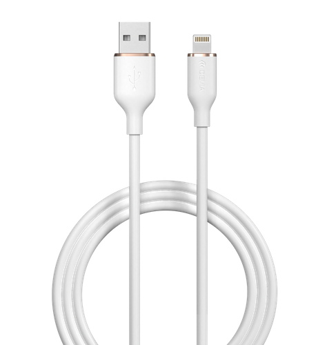 Devia - 1.2m (2.4A) USB to Non-MFI Lightning Silicone Cable - White