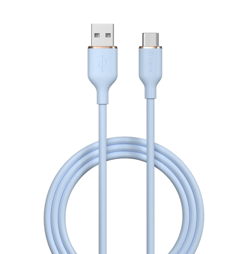 Devia - 1.2m (2.4A) USB to USB-C Silicone Cable - Blue