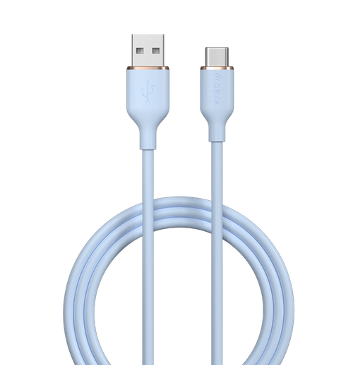 Devia - 1.2m (2.4A) USB to USB-C Silicone Cable - Blue