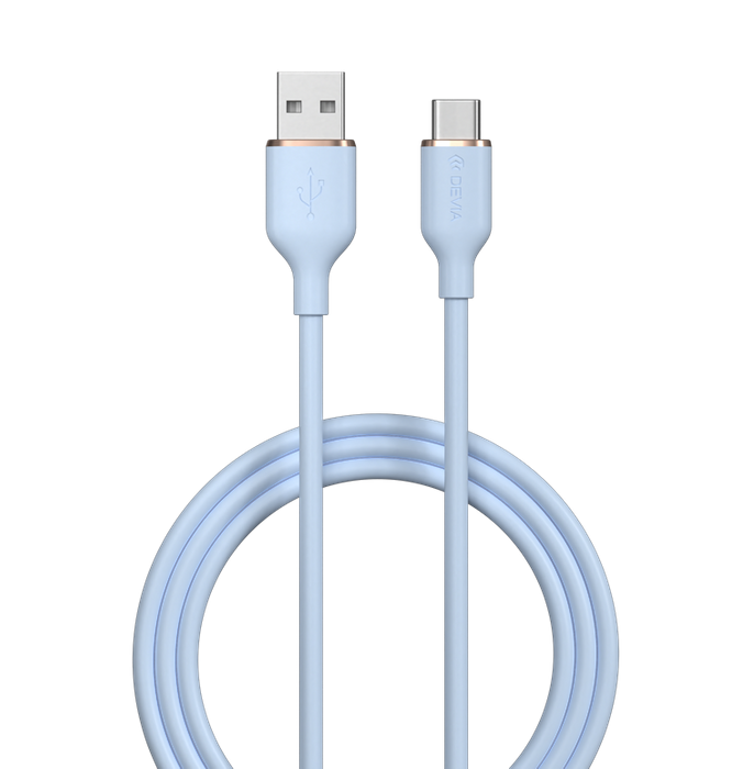 Devia - 1.2m (2.4A) USB to USB-C Silicone Cable - Blue