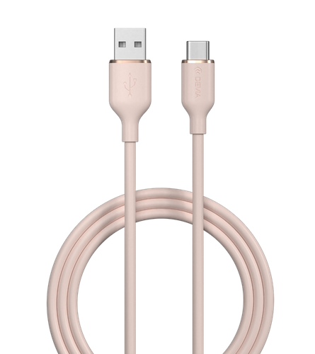 Devia - 1.2m (2.4A) USB to USB-C Silicone Cable - Pink