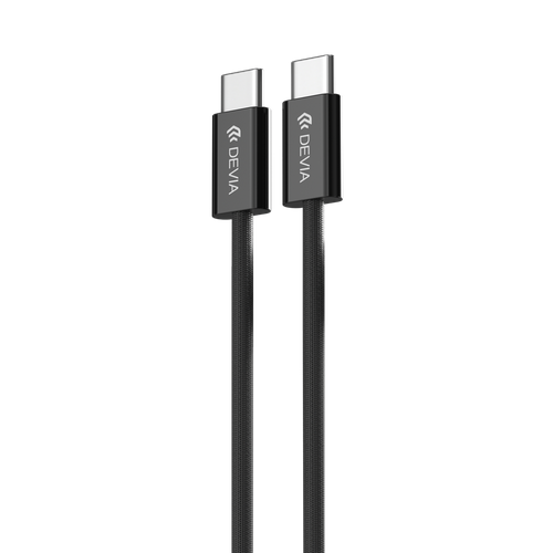 Devia - 1m (60W) Woven Braided Power Delivery - USB-C to USB-C Cable - Black
