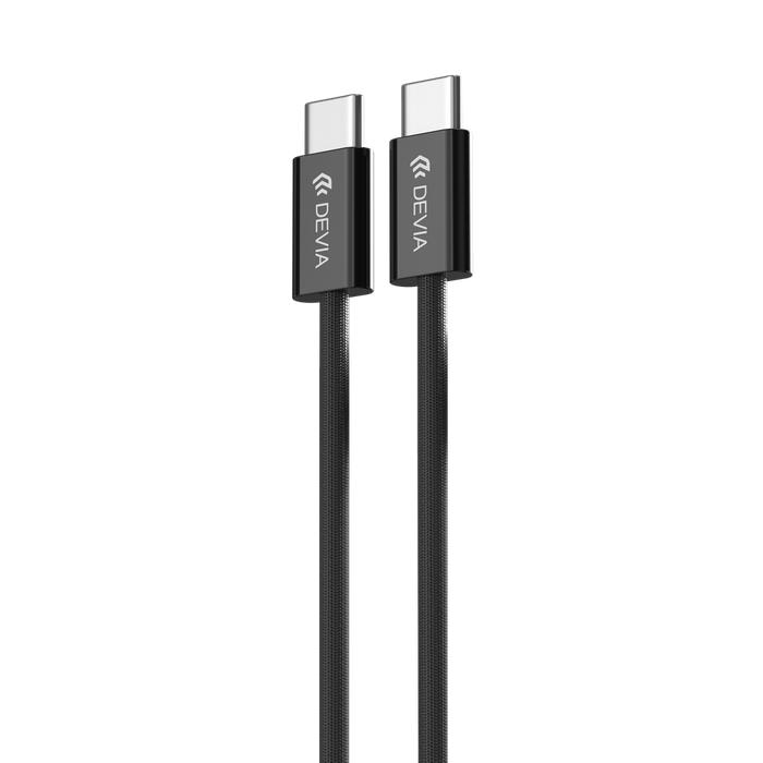 Devia - 1m (60W) Woven Braided Power Delivery - USB-C to USB-C Cable - Black