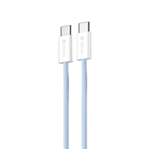 Devia - 1m (60W) Woven Braided Power Delivery - USB-C to USB-C Cable - Blue