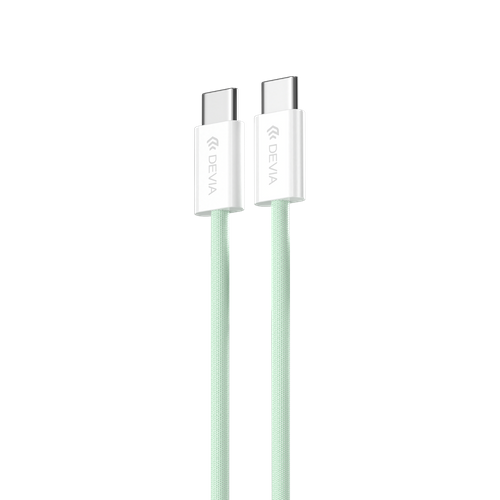 Devia - 1m (60W) Woven Braided Power Delivery - USB-C to USB-C Cable - Green