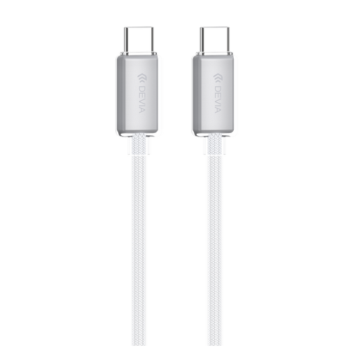 Devia - 1.5m (60W) Woven Braided Power Delivery - USB-C to USB-C Cable - White