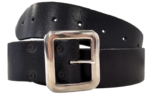 38mm Wide Split Leather Belt with Nickel-Plated Buckle - LTBLT2