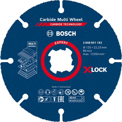 Expert 125mm Carbide Multi Wheel X-LOCK Cutting Discs (2608901193)