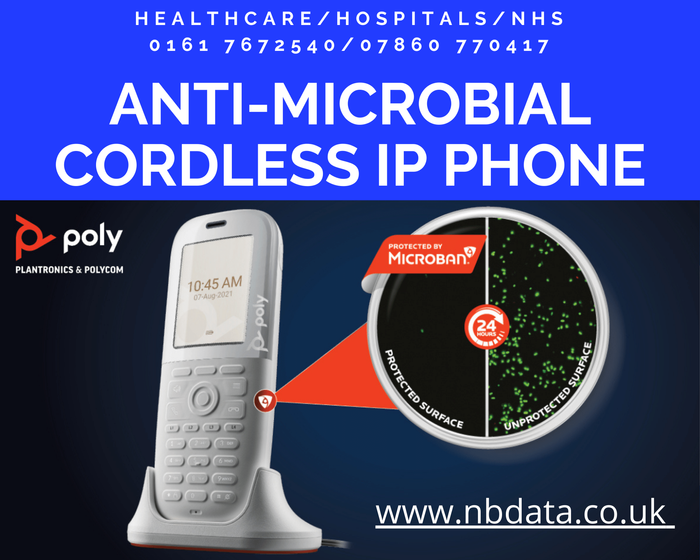 Wireless DECT IP Handsets with Microban Anti-Microbial Coating-by Poly