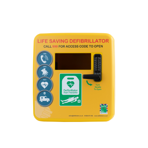 Defib Store 4000 Defibrillator Cabinet - Keypad Lock - Yellow