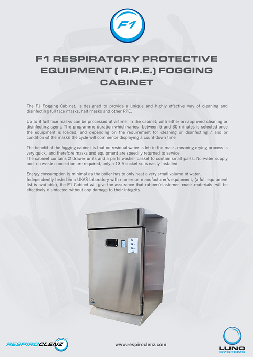 F1 Respiratory Protective Equipment ( R.P.E.) Fogging Cabinet