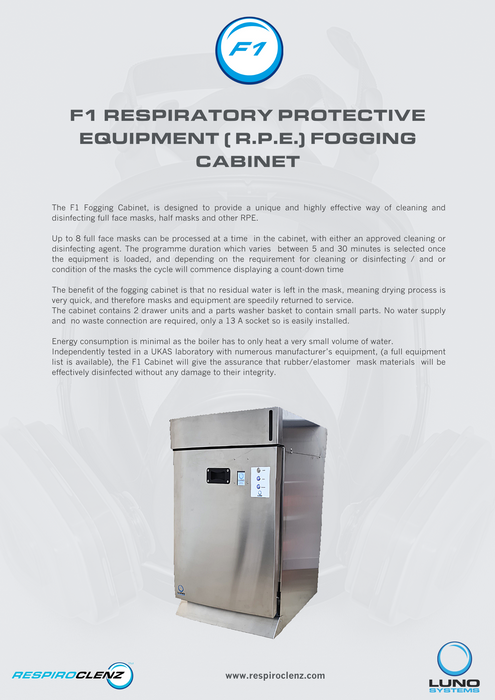 F1 Respiratory Protective Equipment ( R.P.E.) Fogging Cabinet - The ...