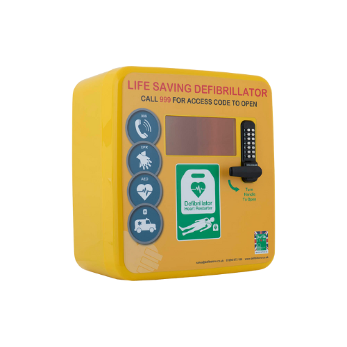 Defib Store 4000PL Defibrillator Cabinet - Permanent Light - Yellow - Locked