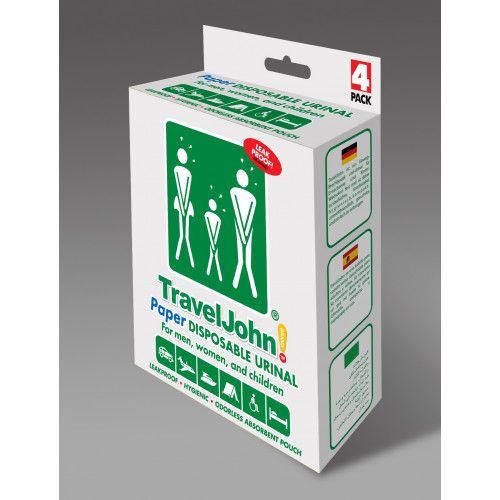 TravelJohn™ Paper Disposable Urinal (pack of 4)
