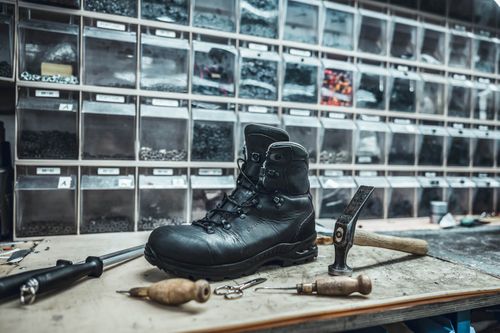 A sneak preview at how LOWA repairs and reconditions a backpacking boot