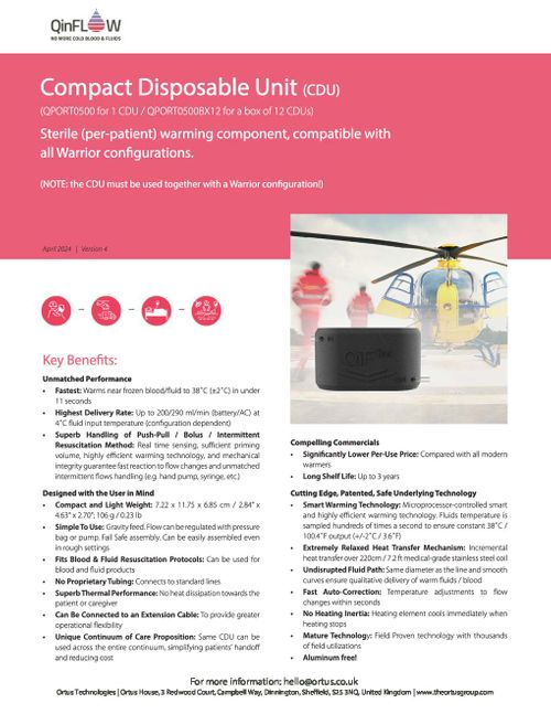 QinFlow CDU - Compact Disposable Unit