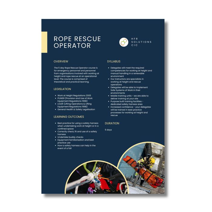 Rope Rescue Operator Course Outline