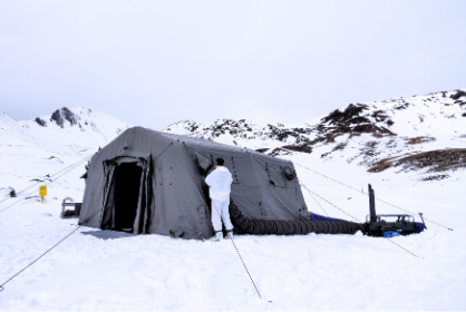 LANCO Tests Snow Load Resistance of AZF 29 Inflatable Tent in the Austrian Alps