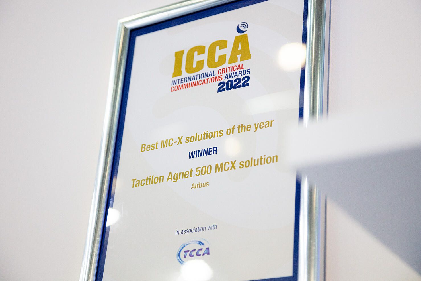 Airbus’ Tactilon Agnet wins the ‘Best MCX Solution of the Year’ award during CCW 2022 in Vienna
