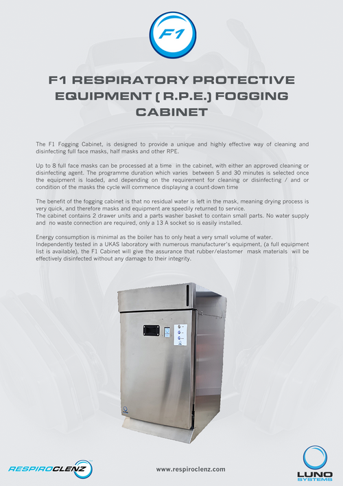 F1 Respiratory Protective Equipment ( R.P.E.) Fogging Cabinet