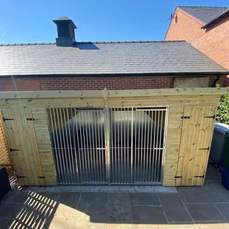 14x7ft Pent Duo Dog Kennel