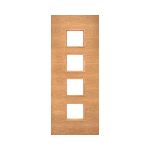 Deanta Augusta Prefinished Oak Internal FD30 Fire Door with Glass