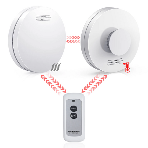 Interconnected smoke and heat alarm