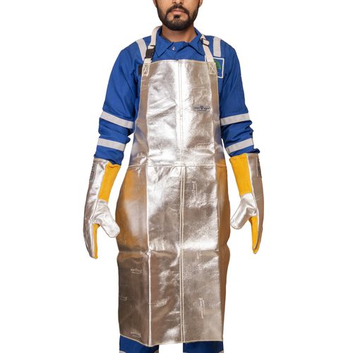 ALUMINIZED MOLTEN METAL AND HEAT RESISTANT SAFETY APRON