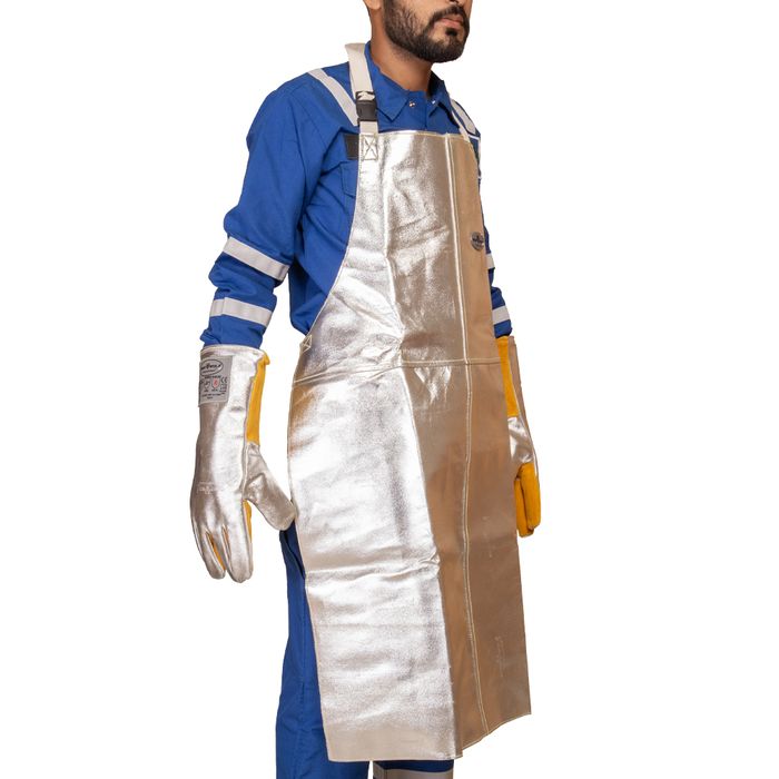 ALUMINIZED MOLTEN METAL AND HEAT RESISTANT SAFETY APRON