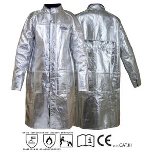GRAYWOLF® ALUMINIZED MOLTEN METAL AND HEAT RESISTANT SAFETY LONG COAT