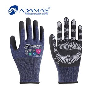 21G ADAMAS anti cut coating Nitrile Gloves ANSI CUT A7,EN388 4X43F