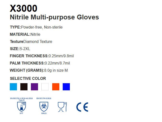 multi purpose nitrile gloves diamond pattern anti slip