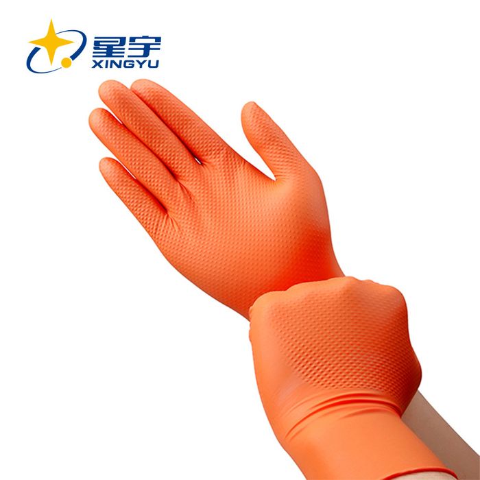 multi purpose nitrile gloves diamond pattern anti slip