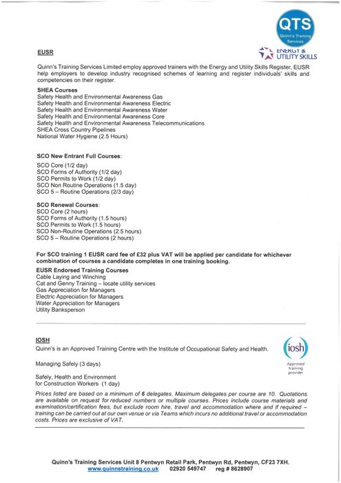 Training Course Programme