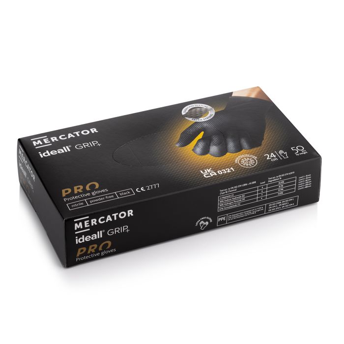 Mercator Ideall Grip Black Nitrile Multi-Use 6.5-Gram