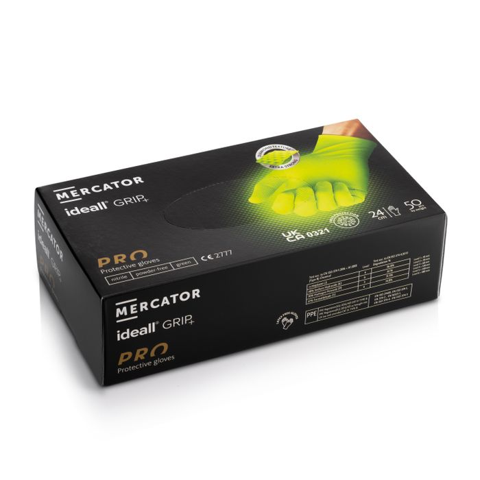 Mercator Ideall Grip Green Nitrile Multi-Use 8.6-Gram (7.0 Mil).