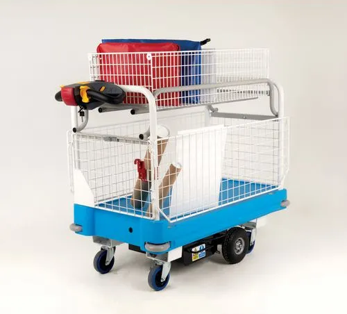 Powered Go Far Platform Truck with 4-Sided Cage