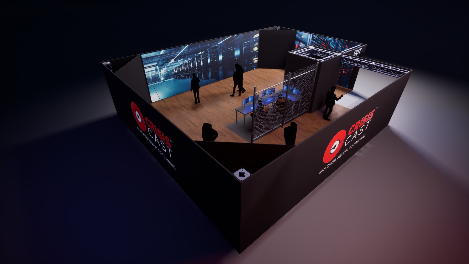 Data Centre Live Demonstrator by Crisis cast mock-up