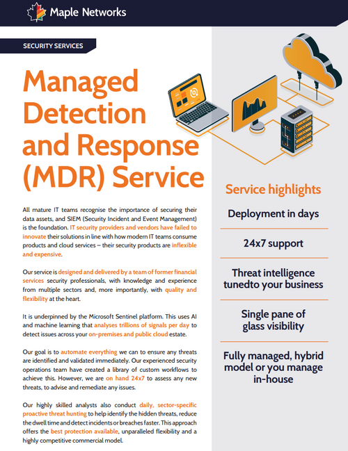 Maple Networks: Managed Detection and Response (MDR) Service 