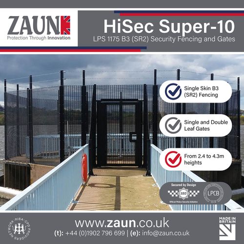 HiSec Super 10 LPS 1175 Single Skin B3 (SR2) Fencing and Gate System
