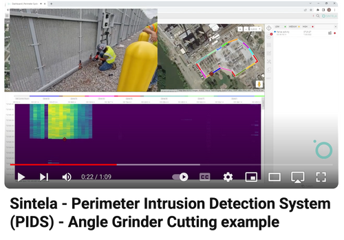 Sintela - Perimeter Intrusion Detection System (PIDS) - Angle Grinder Cutting example