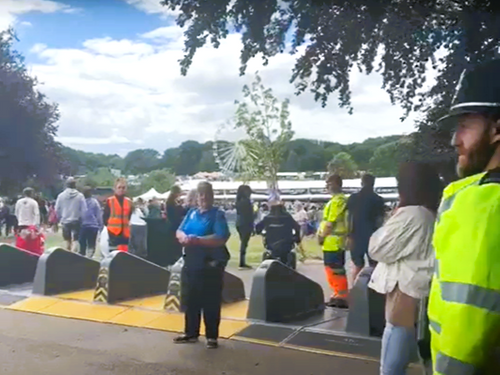 Crowds move easily through HVM barriers at Godiva Music Festival