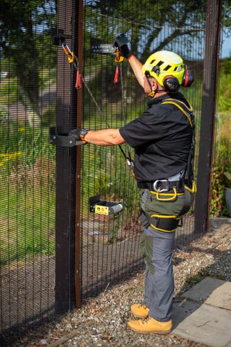 Fall protection bracket placement