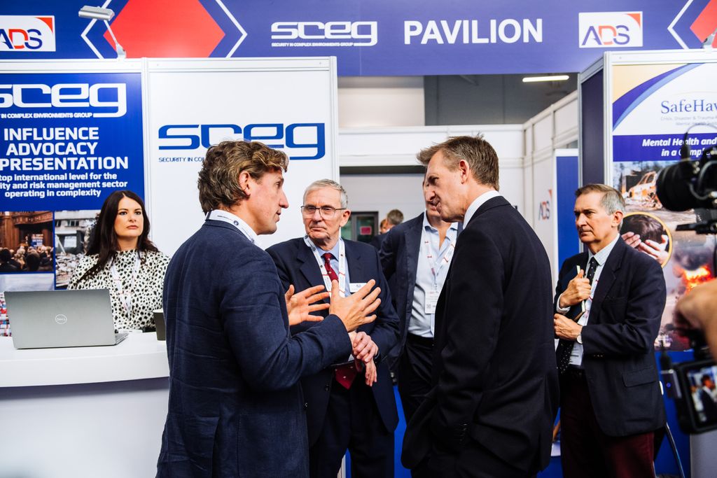 UK Minister of State for Security, Dan Jarvis, at the SCEG Pavilion at International Security Expo 2024