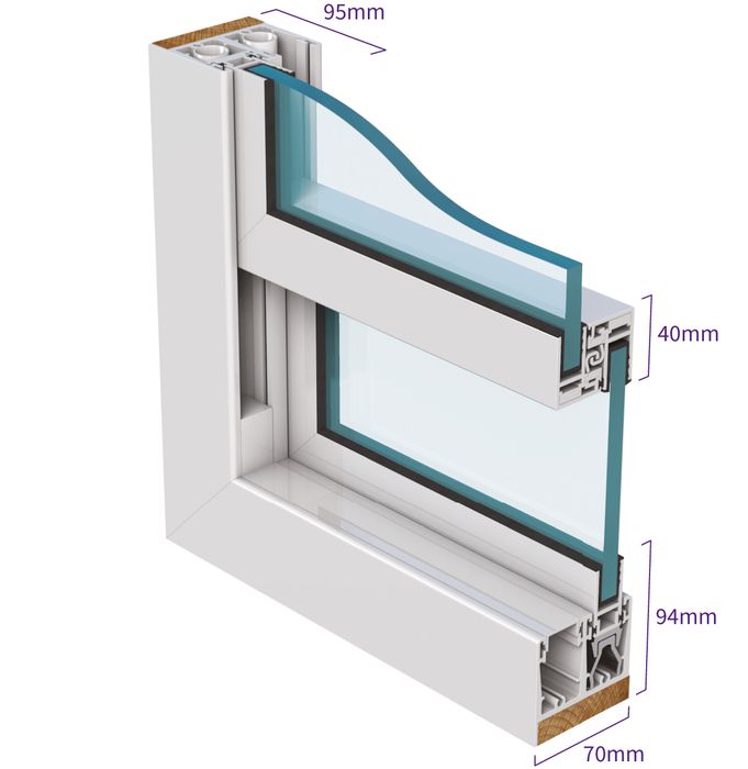 Selectaglaze Series 95 high security vertical sliding secondary glazing