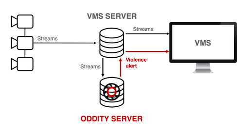 Oddity violence detection