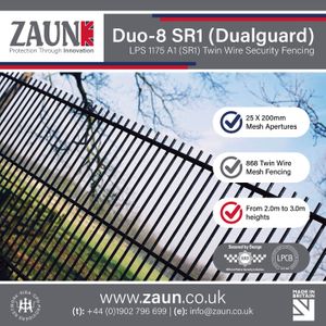 Duo-8 SR1 (Dualguard) - LPS 1175 A1 (SR1) 25 x 200mm Twin Wire Security Fencing and Gates