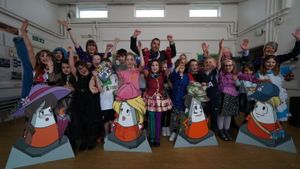 'The Cones' bring Highways Safety and the Automated Cone Laying Machine to life for Children on World Book Day