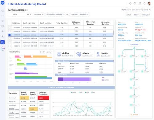 E-Batch Manufacturing Record Application