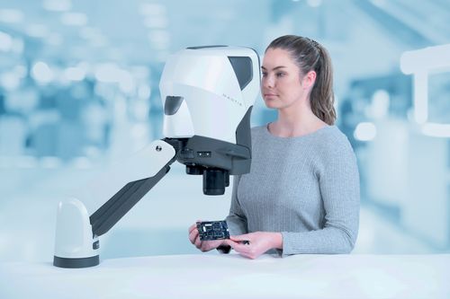 Mantis 3rd gen ergonomic stereo microscope with integrated camers